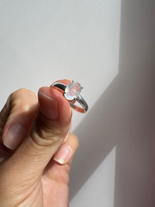 Anillo Plata 925 Piedra Luna Ovalada