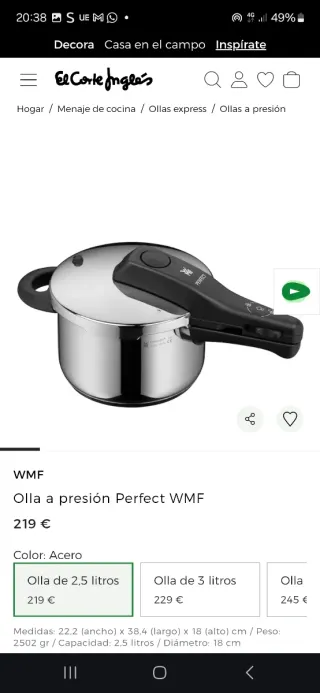Pentola a Pressione WMF Professionale Nuova