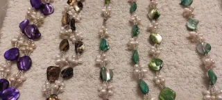 Collar y pulsera madreperla multicolor