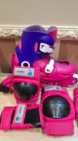 Patines Oxelo Niña 32-34 + Protecciones y casco