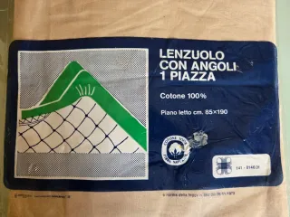 Lenzuolo con angoli cotone anni '80/'90