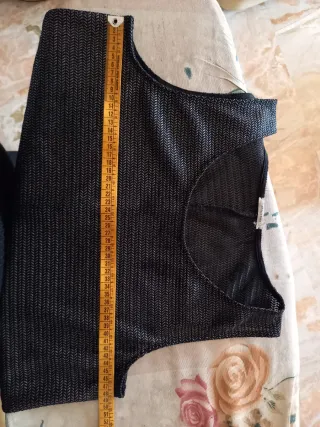 Canotta copricostume donna nera e argento