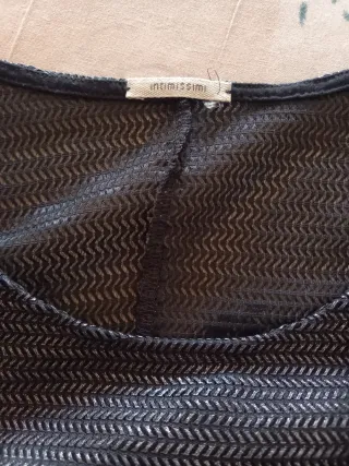 Canotta copricostume donna nera e argento