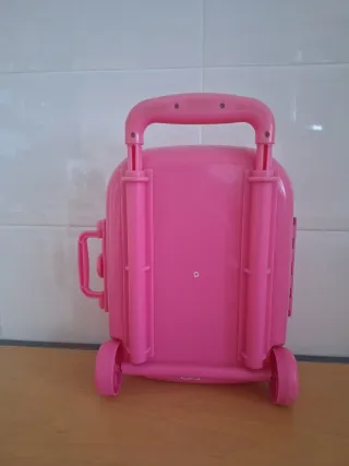 Maleta infantil Barbie rosa con ruedas