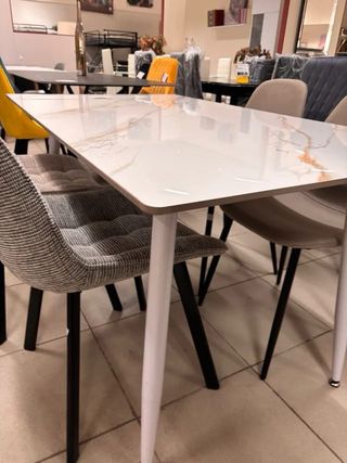 Mesa Comedor Marmol Blanca 140cm