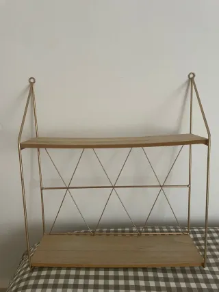 Estantería colgante madera y metal