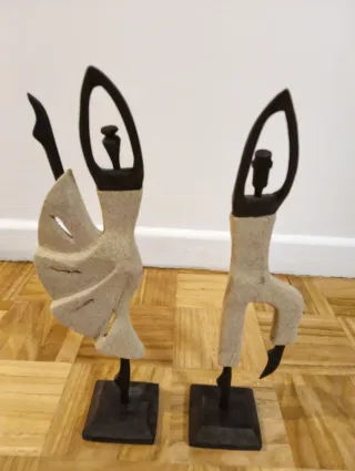 Pareja Bailarines Artesanía Cubana Madera Arena