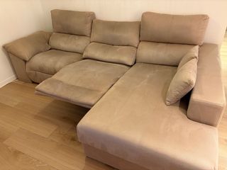 Sofá chaise longue beige CAMINO A CASA