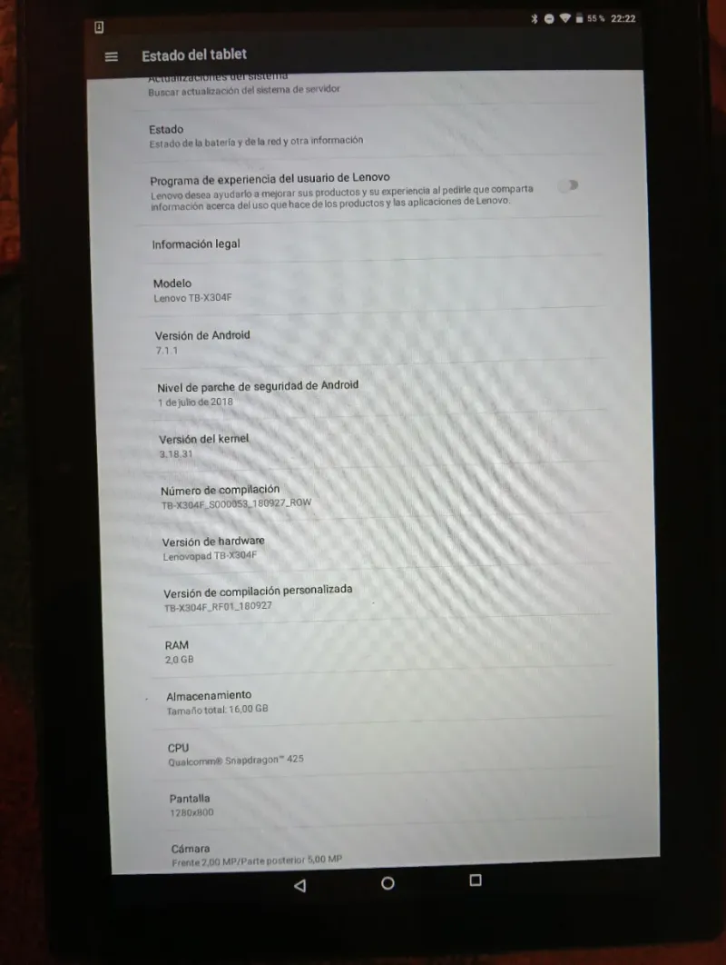 Tablet Lenovo TB-X30AF Negra afbeelding 2
