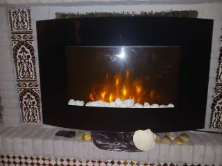 Estufa Chimenea Eléctrica Negra