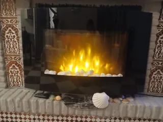 Estufa Chimenea Eléctrica Negra