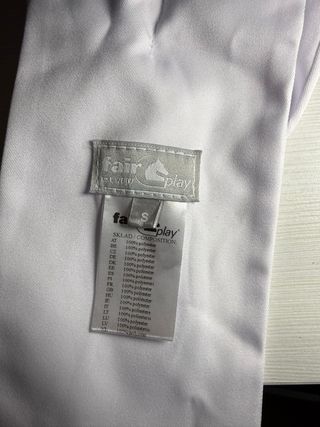 Plastrón Fair Play blanco con perlas