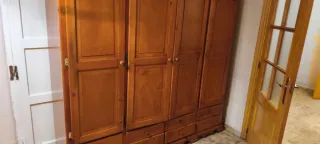 Armario madera y cama arcón 1.35