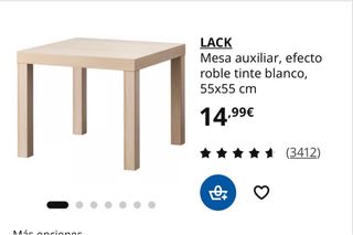 Mesa auxiliar LACK IKEA efecto roble