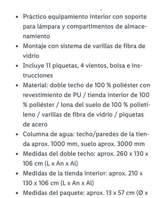 Tienda campaña Crivit 2 personas