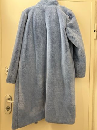 Cappotto peluche azzurro morbido e caldo