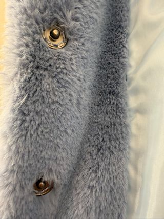 Cappotto peluche azzurro morbido e caldo