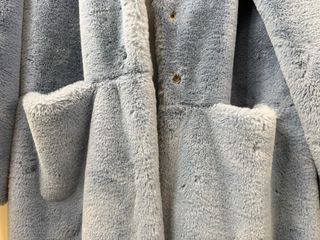 Cappotto peluche azzurro morbido e caldo