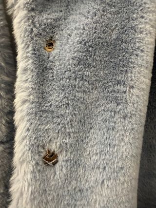 Cappotto peluche azzurro morbido e caldo
