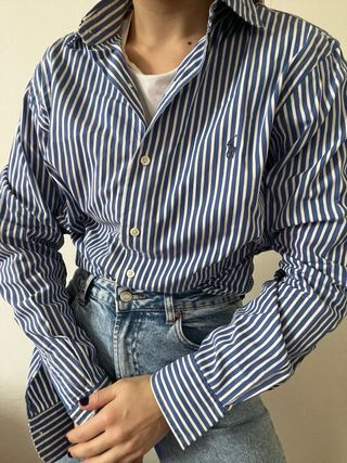 Camicione Polo Ralph Lauren righe blu/bianco