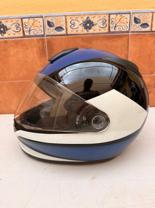 Casco Moto BMW Azul y Blanco con Funda