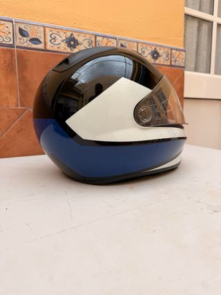 Casco Moto BMW Azul y Blanco con Funda