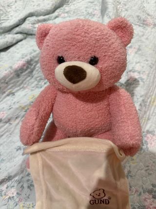 Oso de peluche rosa Gund con pañuelo
