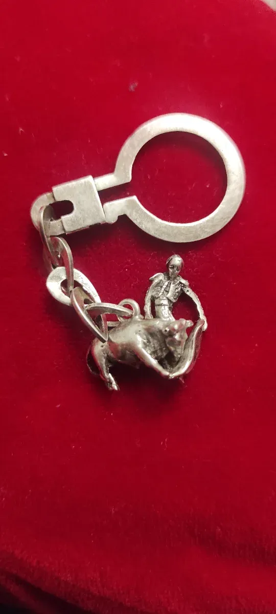 Llavero Plata de Ley Toro y Torero