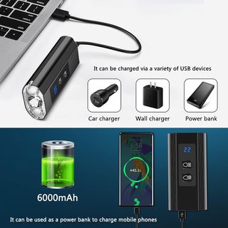 Luz Potente Bicicleta + Powerbank x2