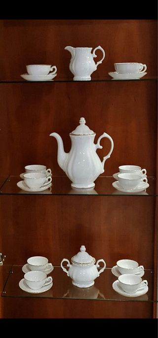 Cafetera Porcelana Fina Pontesa Dorada