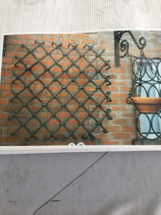 Reja de forja con aros al plano