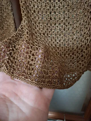 Cardigan donna sfumato marrone/oro