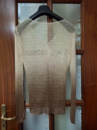 Cardigan donna sfumato marrone/oro