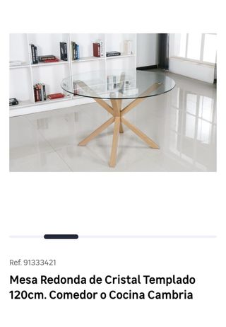 Mesa Redonda Cristal + 4 sillas estilo nordico