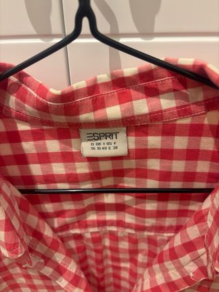 Camisa Esprit cuadros roja mujer