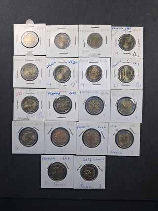 18 Monete Commemorative da 2€ Francia 2007-2017