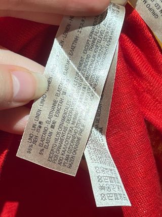 Camiseta Lino Roja Massimo Dutti XL