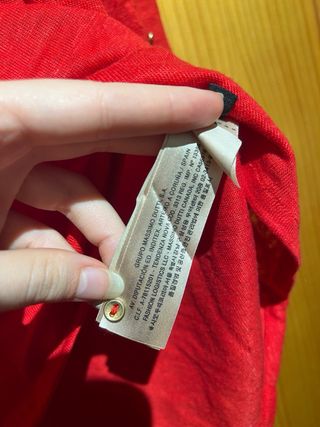 Camiseta Lino Roja Massimo Dutti XL