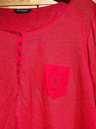 Camiseta Lino Roja Massimo Dutti XL