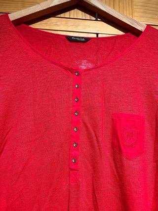 Camiseta Lino Roja Massimo Dutti XL