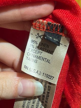 Camiseta Lino Roja Massimo Dutti XL