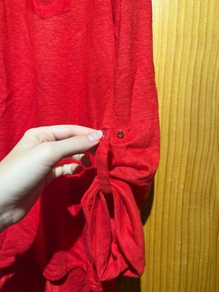 Camiseta Lino Roja Massimo Dutti XL