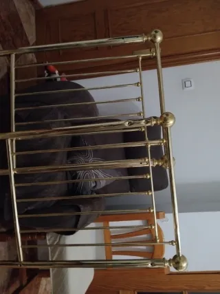 Cuna de metal dorada