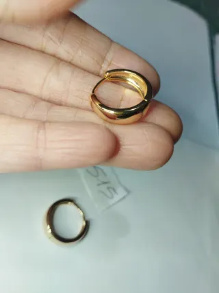 Q515 Orecchini cerchietto uomo inox oro 2,1 cm