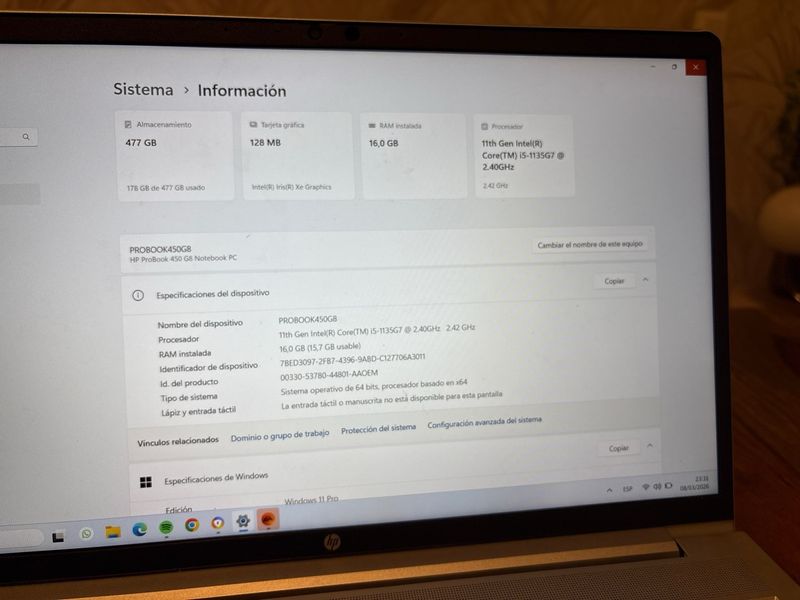 HP ProBook 450 G8 i5 11ª Gen 16GB RAM 512GB afbeelding 8