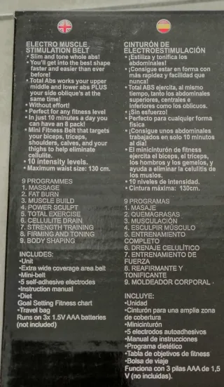 Gymform Total Abs Platinum Sport Cinturón. NUEVO