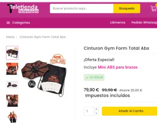 Gymform Total Abs Platinum Sport Cinturón. NUEVO
