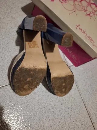 Zapatos de tacón esparto talla 37