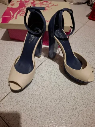 Zapatos de tacón esparto talla 37