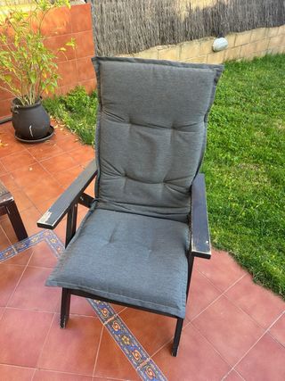 4 Sillas de Madera Oscura para Terraza